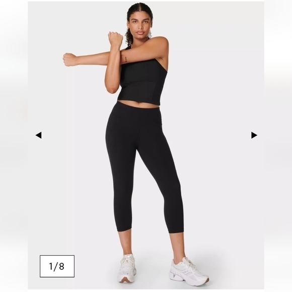 Sweaty Betty All Day Crop Leggings Black XXS Athletic Athleisure Pants - Picture 1 of 4